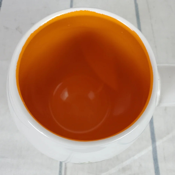 Rae Dunn by Magenta Trick  or Treat Cauldron Halloween Coffee Mug White Orange - Picture 4 of 8